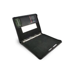 Černá manažerská zipová spisovka z pravé kůže Furelli