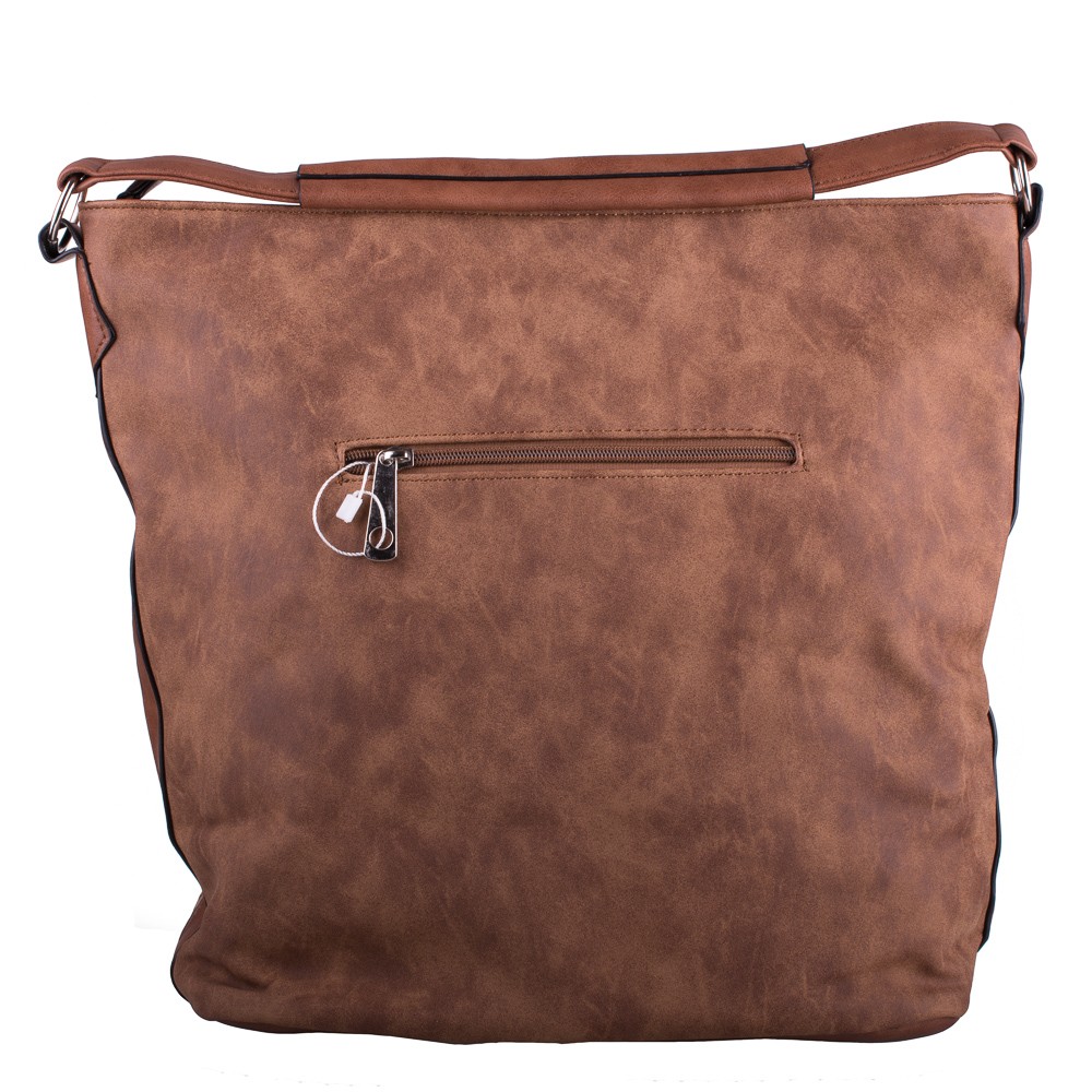 Světle hnědá velká crossbody kabelka s ornamenty Loliel