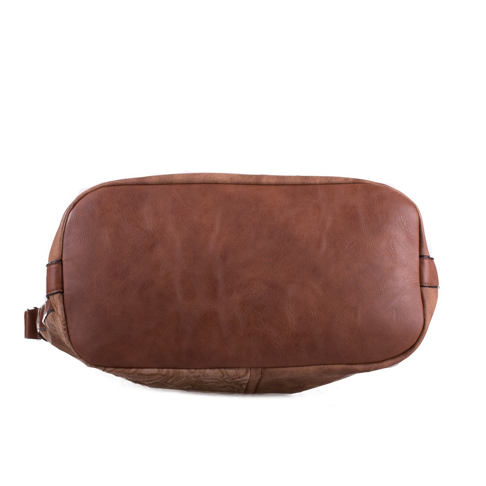 Světle hnědá velká crossbody kabelka s ornamenty Loliel