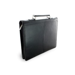 Černá manažerská luxusní zipová spisovka z pravé kůže Fendie