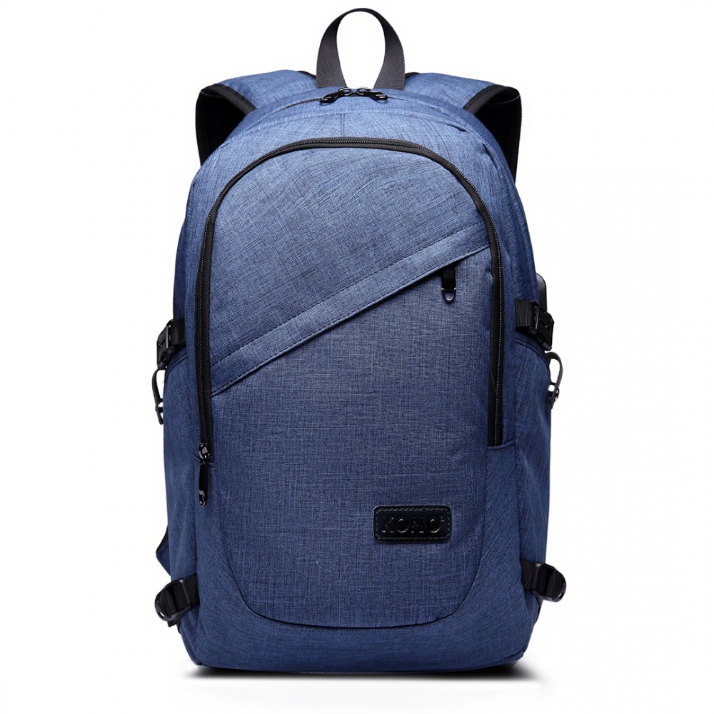 Modrý moderní batoh s USB portem Acxa