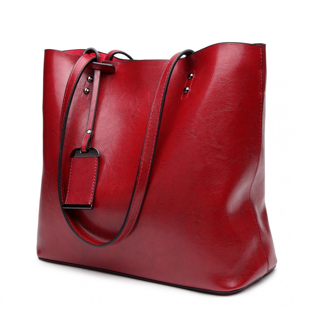 Tmavě červená dámská přehledná kabelka Braslen