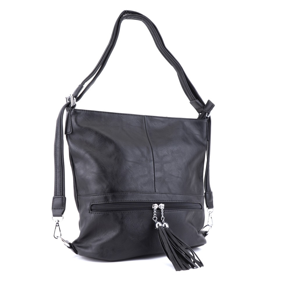 Černá dámská kombinace crossbody kabelky a batohu Sestie