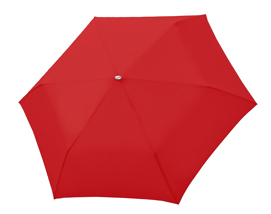 Červený Slim Uni skládací mechanický elegantní dámský deštník Omnie