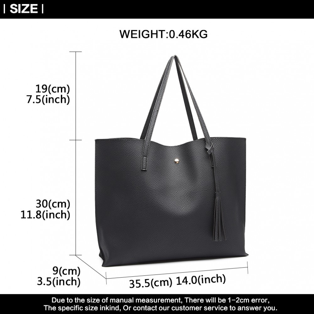 Černá dámská elegantní kabelka pro formáty A4 Miss Aara