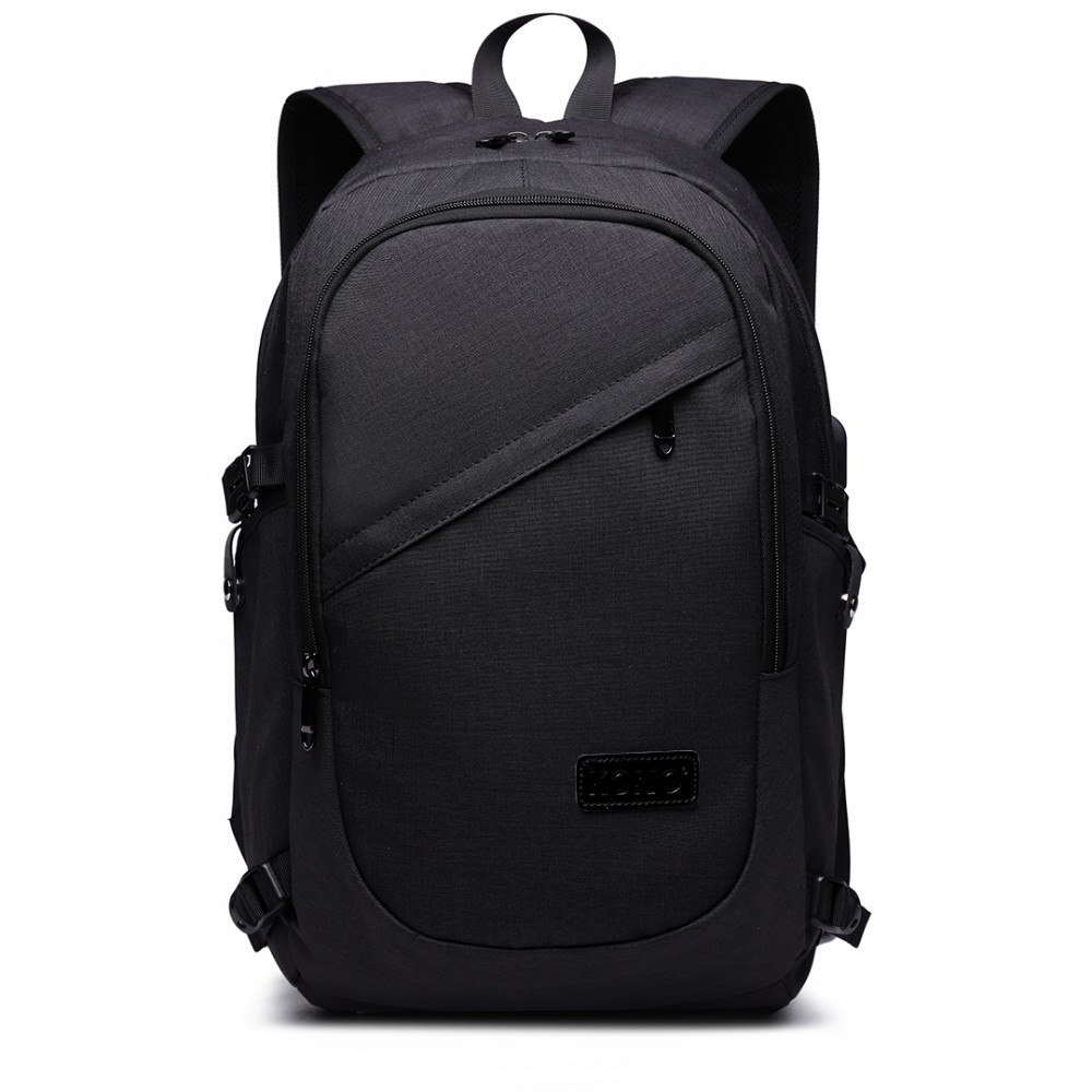 Černý moderní batoh s USB portem Acxa