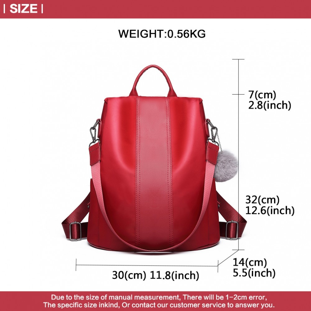 Červený stylový moderní dámský batoh/kabelka Ahana