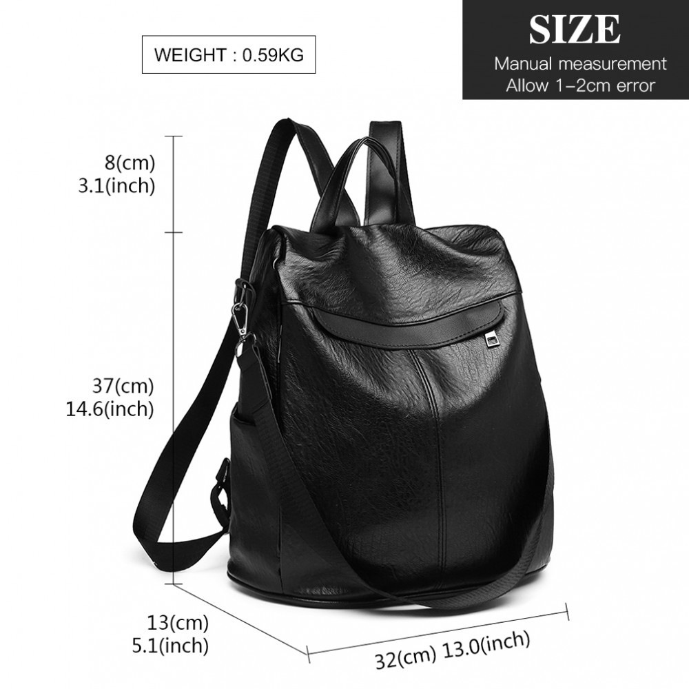 Černý elegantní moderní batoh taška Veda