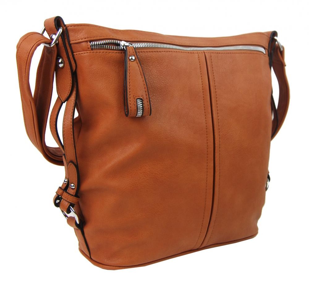 Světle hnědá velká moderní crossbody kabelka Ulbiel