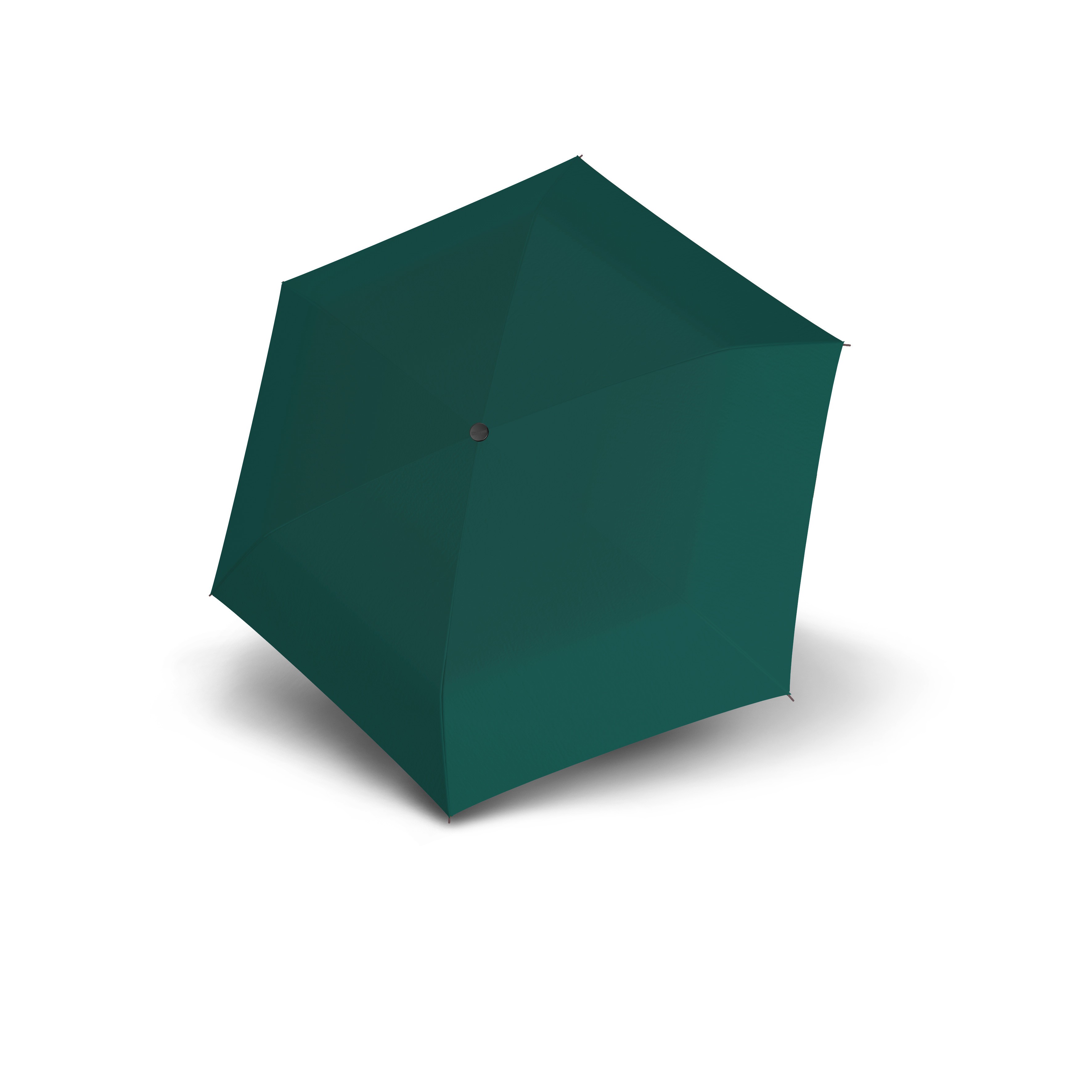 Tmavě zelený dámský plochý skládací deštník Ador