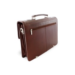 Hnědá manažerská aktovka z pravé kůže Monades