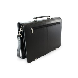 Černá kožená manažerská aktovka s přihrádkou pro notebook Walter