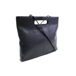 Černá kožená elegantní zipová kabelka Samantha