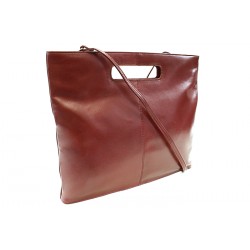 Červená kožená elegantní zipová kabelka Samantha