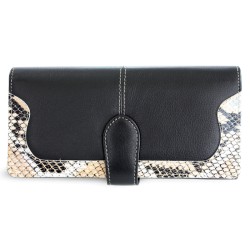 Černá dámská psaníčková peněženka se zápinkou s motivem hada Abigail