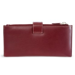 Velká kožená burgundy peněženka se zápinkou Sophia