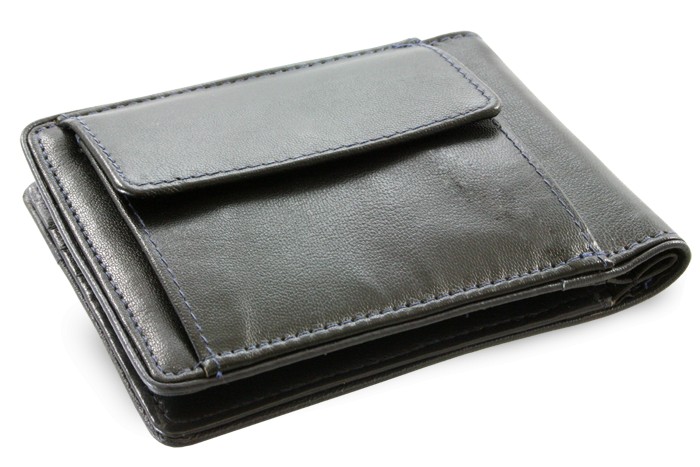 Černo modrá pánská kožená peněženka - dolarovka Angelica