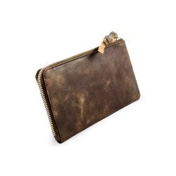 Hnědá kožená dokladová etue a pouzdro na mobil Angeline