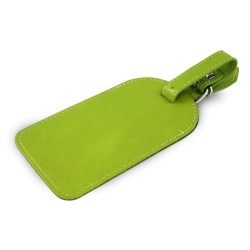Světle zelená kožená visačka na zavazadlo Brienli