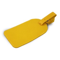 Žlutá kožená visačka na zavazadlo Brienli