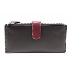 Velká kožená černá peněženka se zápinkou Sophia