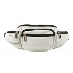 Světle šedá kožená ledvinka Tienna