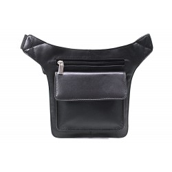 Černá kožená ledvinka Tate