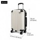 Světlý cestovní kvalitní prostorný velký kufr Amol