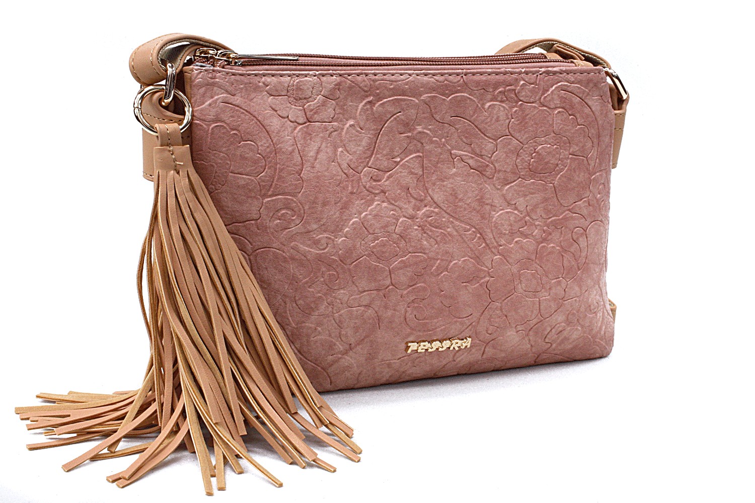 Růžovohnědá netradiční crossbody dámská kabelka Pansy