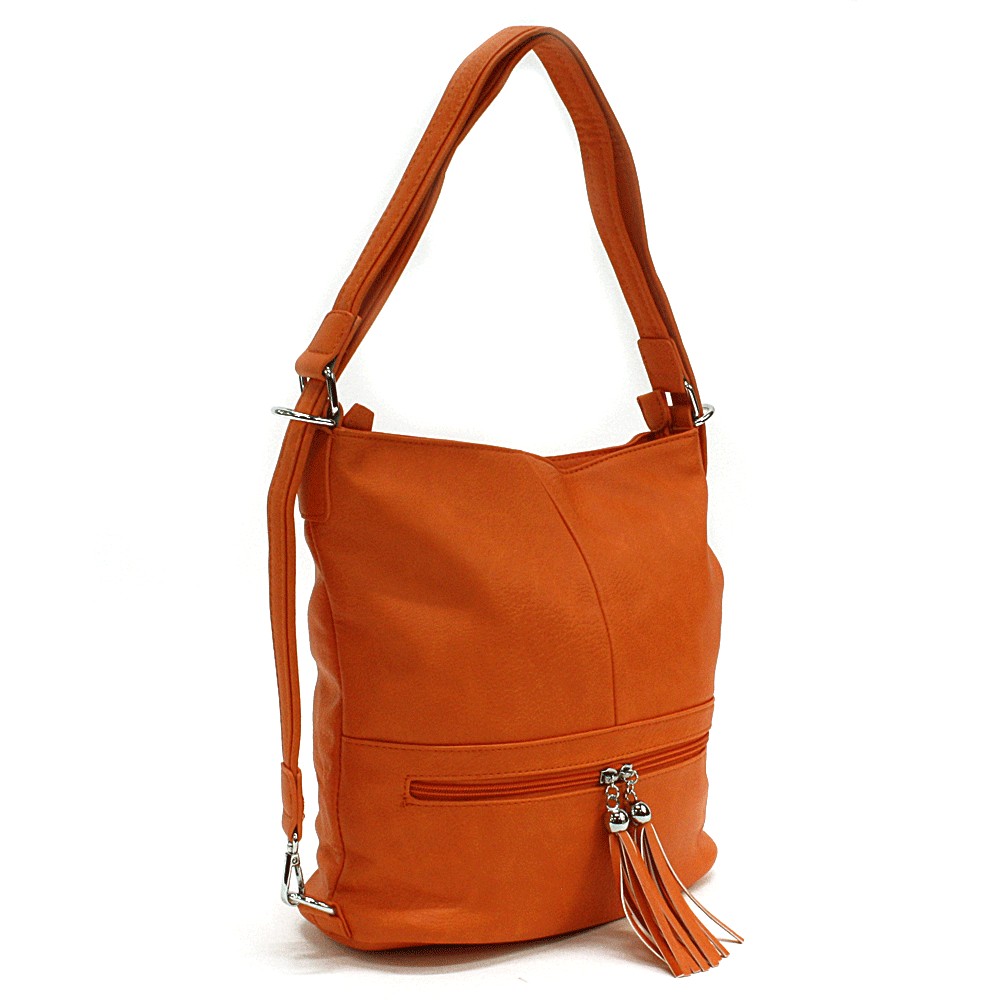 Oranžová dámská kombinace crossbody kabelky a batohu Sestie