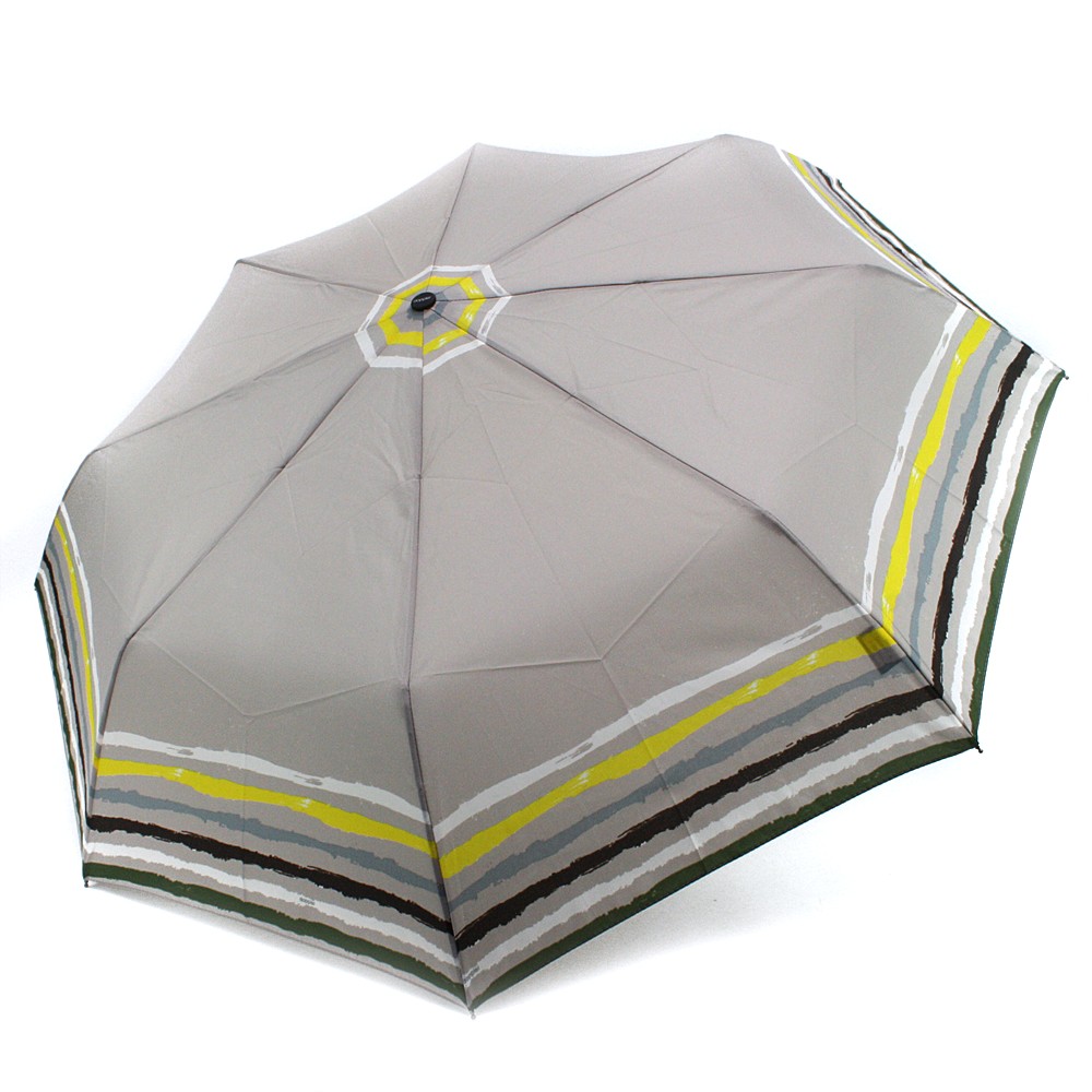Šedý plně automatický skládací dámský deštník s pruhy Jimena