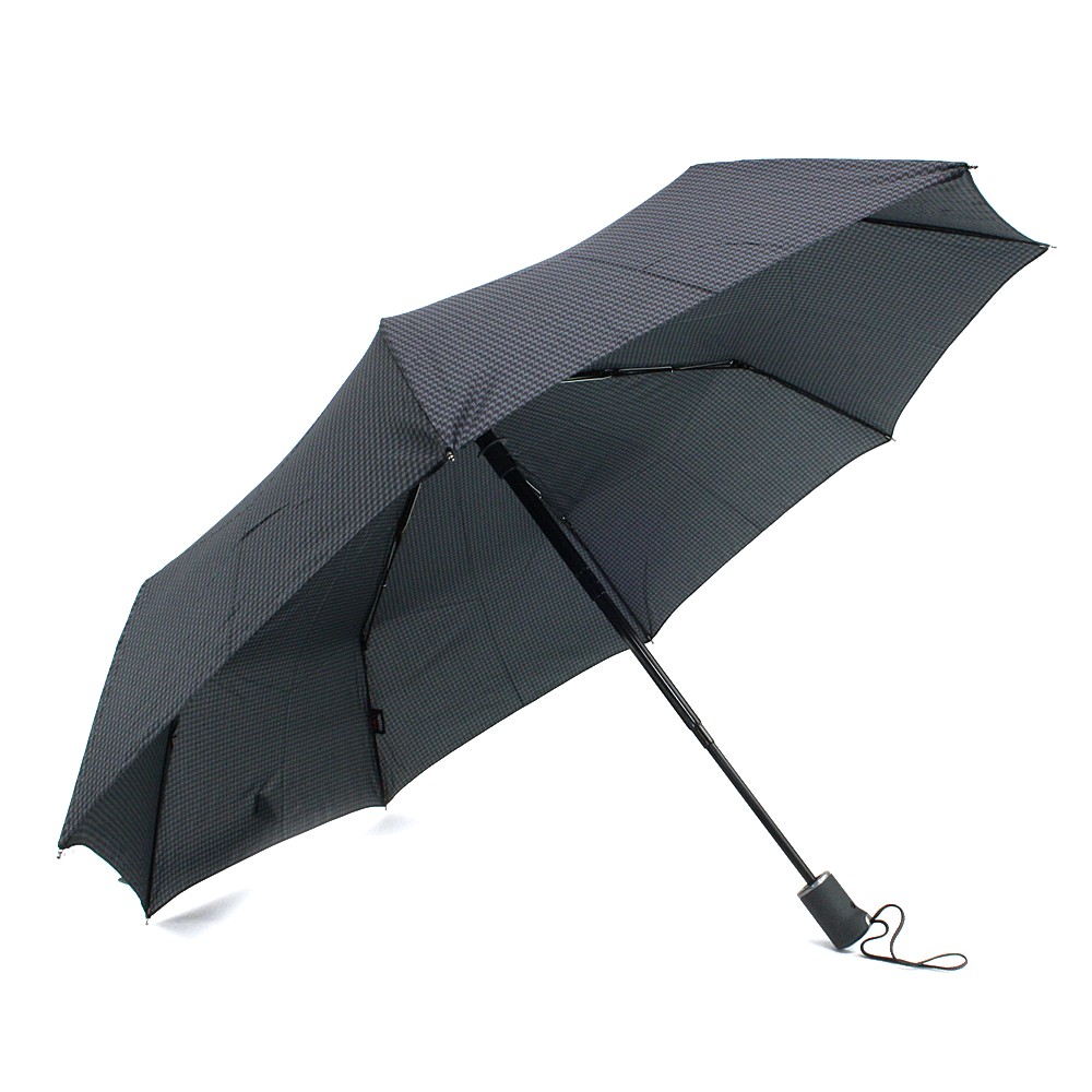 Šedý plně automatický skládací pánský deštník se vzorkem Thiago