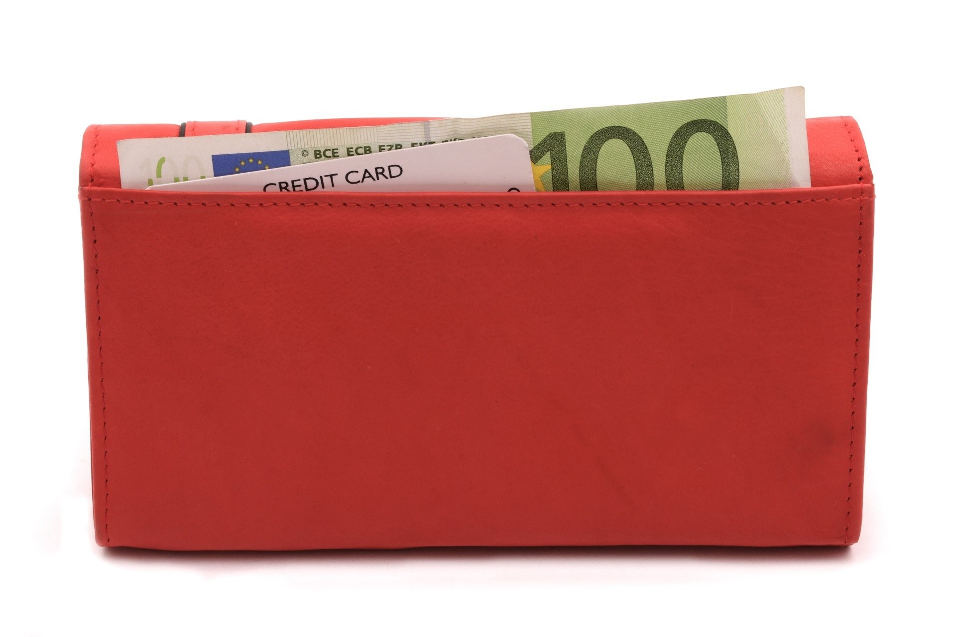 Červenočerná kožená dámská peněženka Jordana