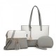 Šedobílý luxusní dámský kabelkový set 3v1 Doreen