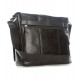 Černá luxusní klopnová kožená taška na notebook Garion
