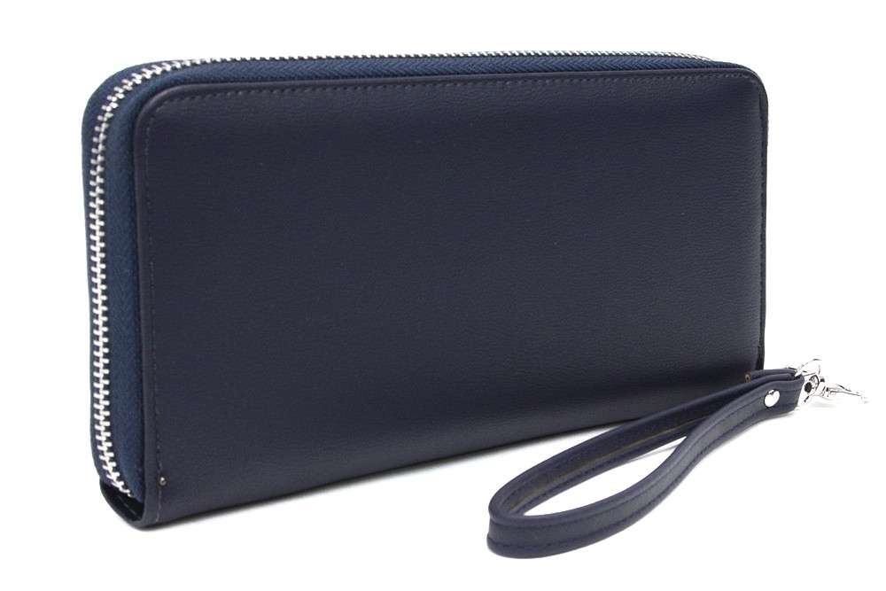 Modrá zipová dlouhá dámská peněženka Madalyn