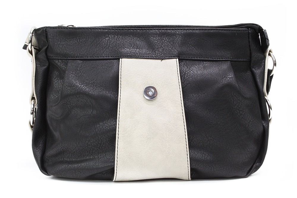 Černobéžová klopnová dámská kabelka s výrazným designem Gaetana
