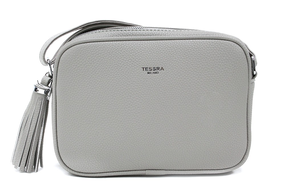 Šedá dvouzipová dámská crossbody kabelka Gabrielle