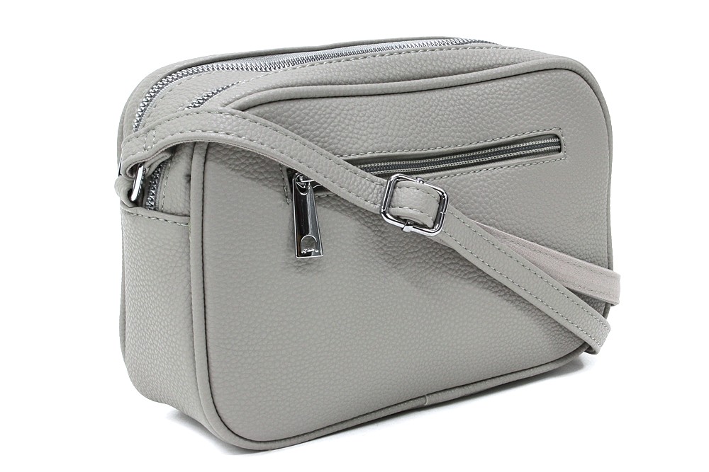 Šedá dvouzipová dámská crossbody kabelka Gabrielle