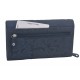 Tmavě modrá klopnová elegantní dámská peněženka se vzorem Amani
