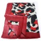 Červený dámský teplý šátek se zvířecím vzorem Bryn