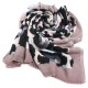 Růžový dámský teplý šátek se zvířecím vzorem Bryn
