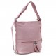 Růžová dámská kombinace crossbody kabelky a batohu Sestie