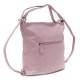 Růžová dámská kombinace crossbody kabelky a batohu Sestie
