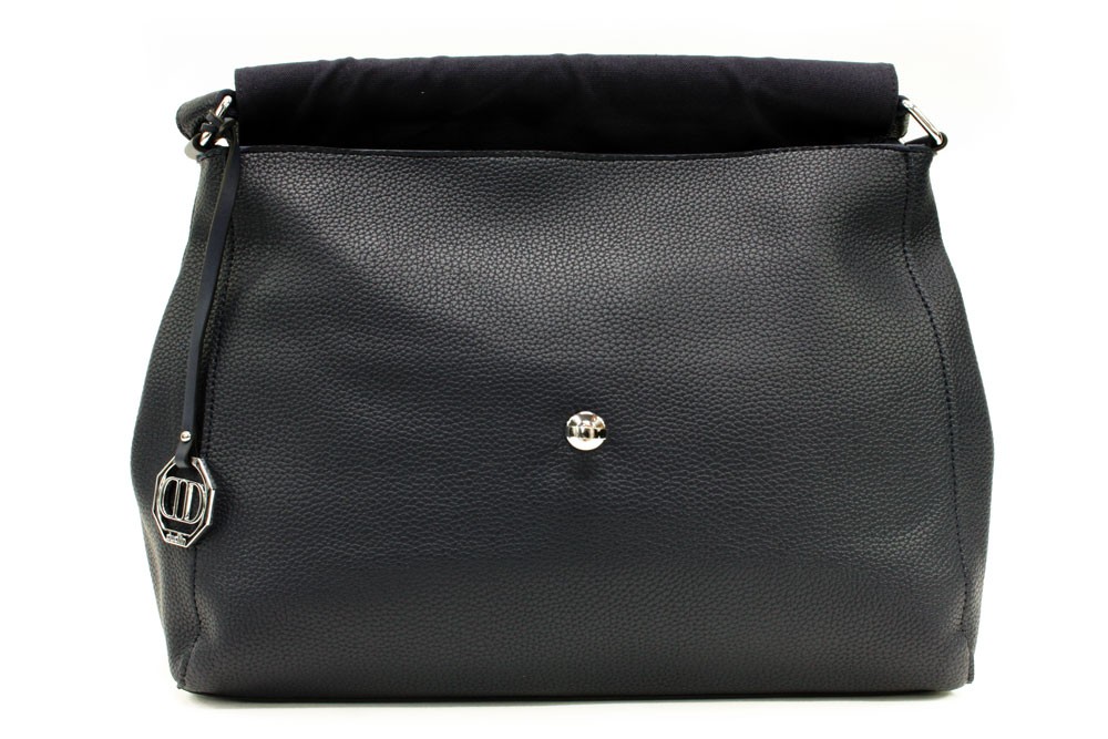 Černá dámská luxusní klopnová kabelka Huguetta