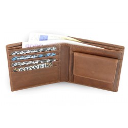 Tmavě hnědá pánská kožená peněženka Adodine