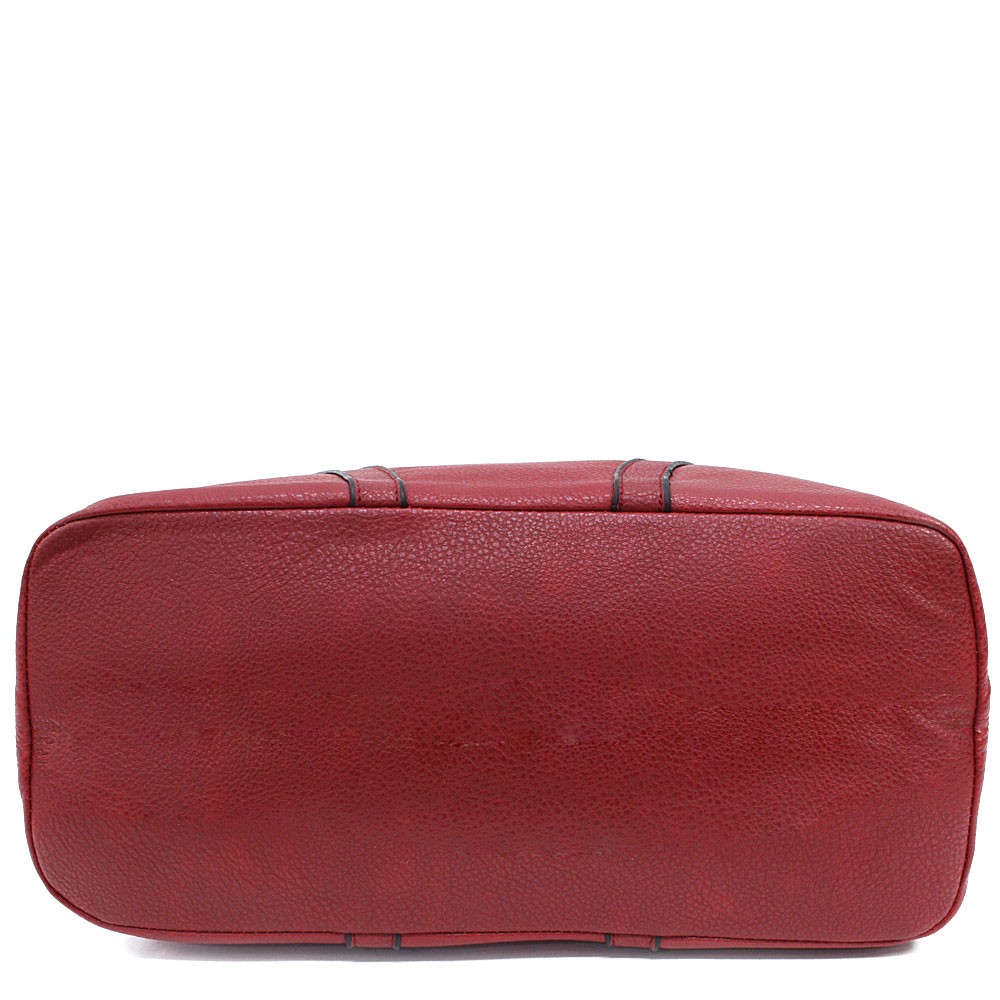 Červená zipová dámská prostorná kabelka Jessa
