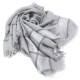 Šedý dámský módní šátek se stříbrným pruhem Vedette