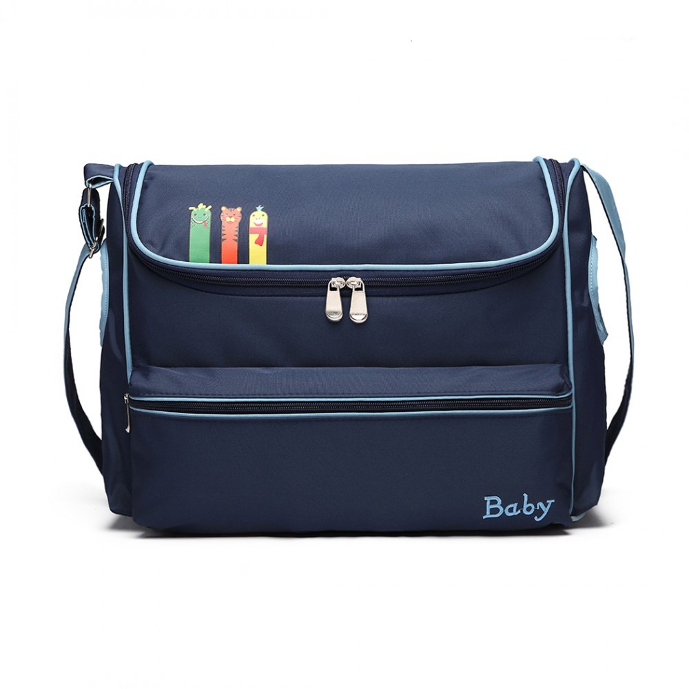 Tmavě modrá praktická přebalovací taška s obrázkem Buiron