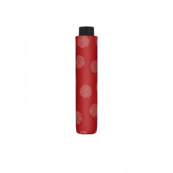 Červený mechanický skládací dámský deštník se vzorem Brynn